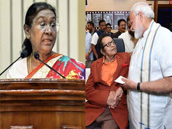 President Droupadi Murmu, PM Modi with Manoj Kumar (Photo/ANI, X/@narendramodi)