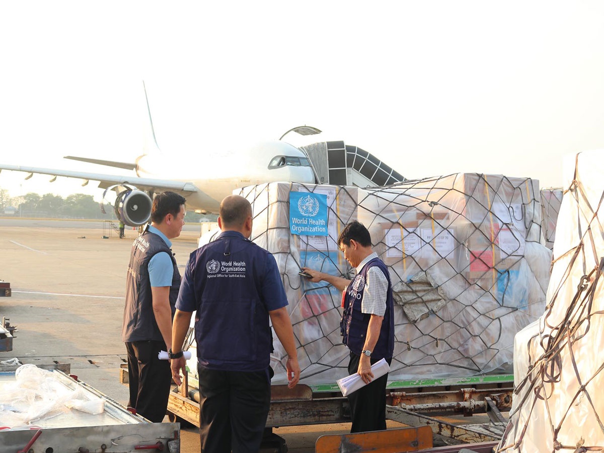 WHO's aid in Myanmar (Image: X@WHOSEARO)