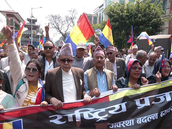 Monarchists affiliated to RPP continue to hold protest in Kathmandu (Photo/ANI)