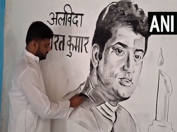 Charcoal portrait tribute to Manoj Kumar (Photo/X/@ANI)