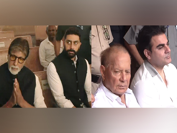 Big B, Abhishek Bachchan, Salim Khan, Arbaaz Khan (Photo/ANI)