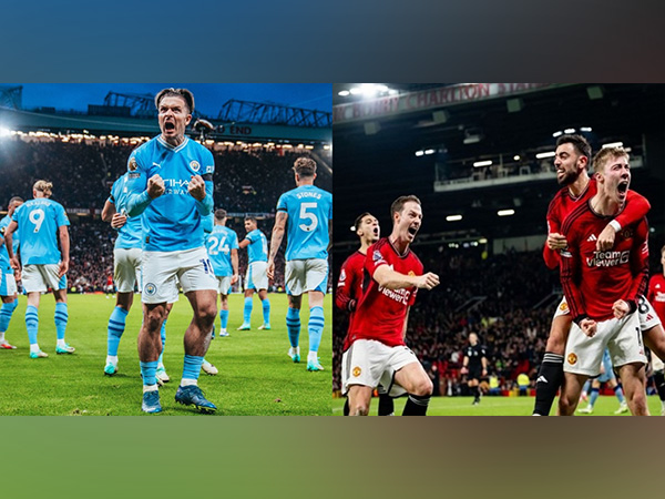 Team Manchester City (L) and Manchester United (R).  (Photo: X)