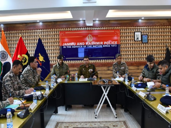 IGP V K Birdi with other officials at Police Control Room Srinagar. (Photo Source: Jammu and Kashmir Police)