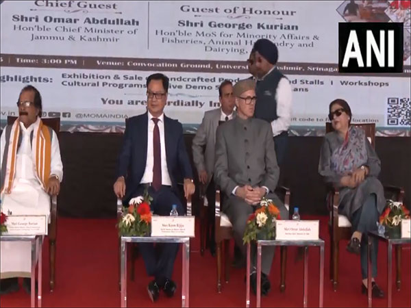 Jammu and Kashmir Chief Minister Omar Abdullah, alongside Union Minister of Parliamentary Affairs and Minority Affairs Kiren Rijiju (Photo/ANI)