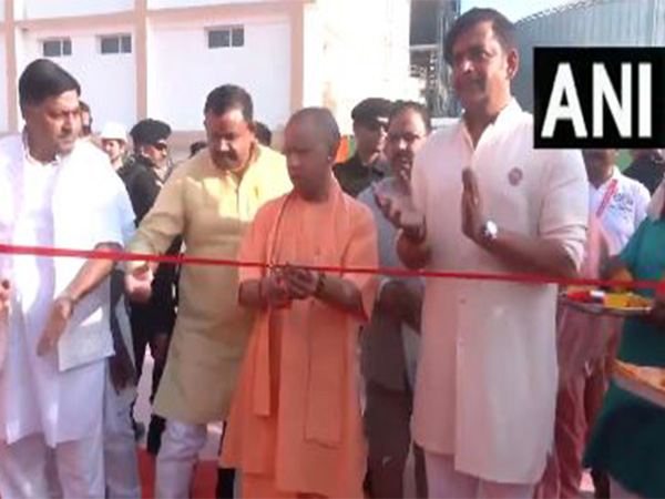 Uttar Pradesh CM Yogi Adityanath inaugurates distillery plant in Gorakhpur. (Photo/ANI)