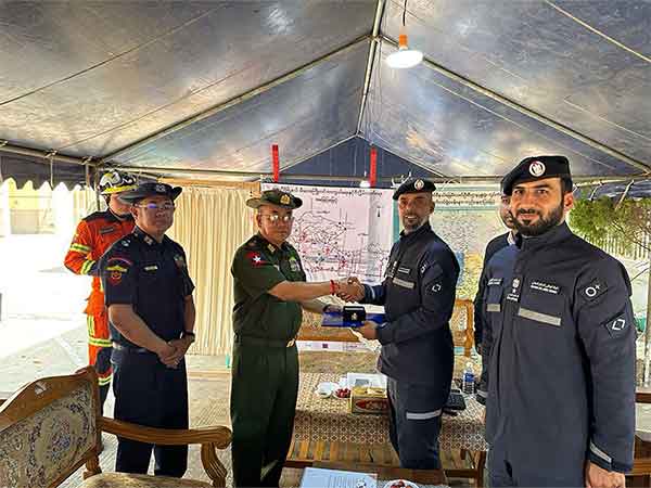 Myanmar honours UAE SAR team in appreciation of its humanitarian efforts following earthquake (Photo Credit: WAM)
