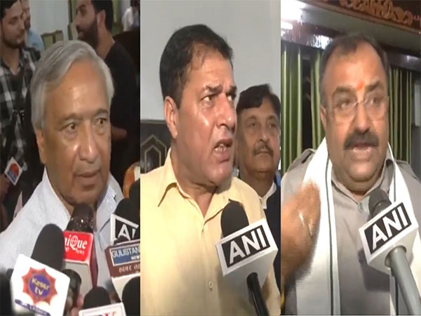 CPI(M)'s MY Tarigami (L), BJP'sVikram Randhawa (R), NC's Nazir Ahmad Gurezi (C) (Photo/ANI)