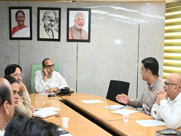 Delhi IT Minister Pankaj Kumar Singh during the meeting (Photo/ANI)