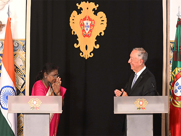 President Droupadi Murmu with President Marcelo Rebelo de Sousa of Portugal (Image: X@rashtrapatibhvn)