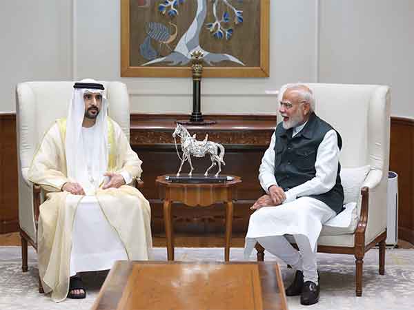 Crown Prince of Dubai Sheikh Hamdan bin Mohammed bin Rashid Al Maktoum met Prime Minister Modi on Tuesday (Photo: X/ @narendramodi)