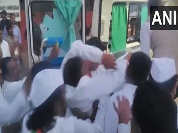 Visual of Chidambaram being taken to hospital (Photo/ANI)