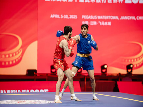 India's Wushu player Mukesh Choudhary in action during 10th Sanda World Cup 2025 (Image: Sanda World Cup)