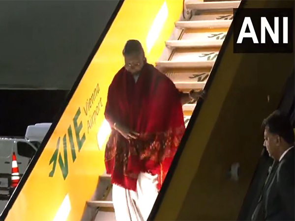 President Droupadi Murmu lands in Vienna. (Photo/ANI)