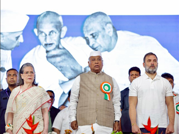 Congress leaders at the AICC session (Photo/ANI)  