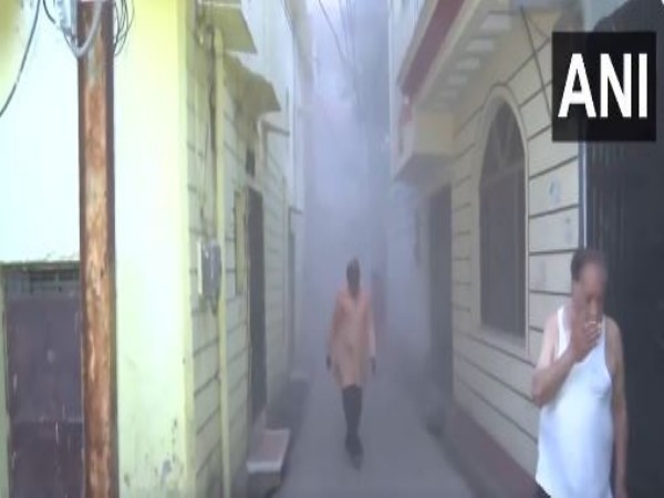 Fire breaks out at Khasgi Bazar in Gwalior (Photo/ANI)