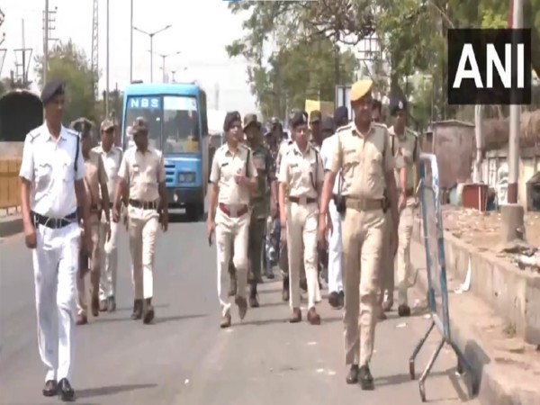 Police takes stock of situation in Jangipura (Photo/ANI)