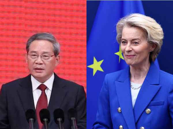 Chinese premier Li Qiang and EU President Ursula von der Leyen (Photos/Reuters)