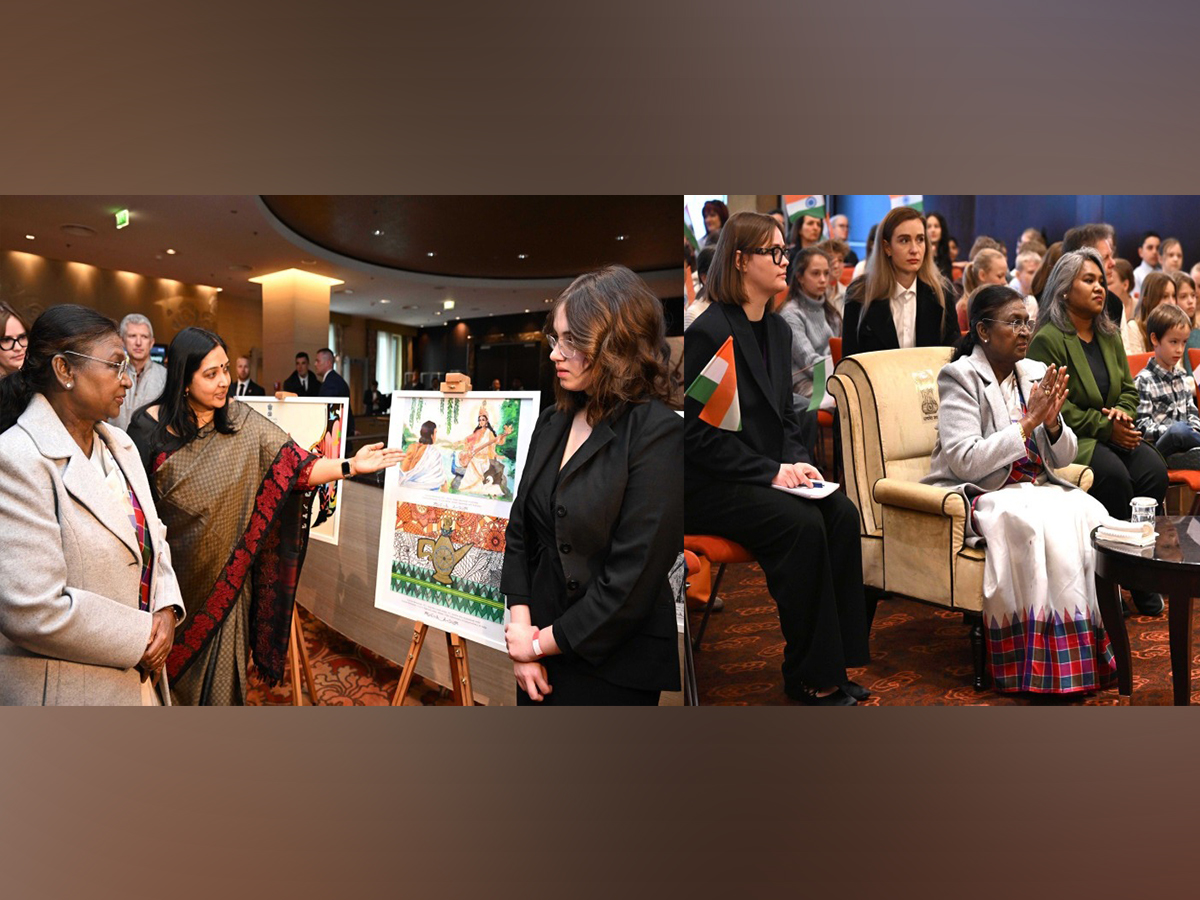 President Murmu watches special puppet show based on Ramayana, views exhibition of paintings in Slovakia (Image Credit: X/@MEAIndia)