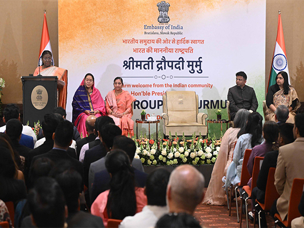 President Murmu addresses Indian diaspora in Slovakia. (Photo/X@MEA)