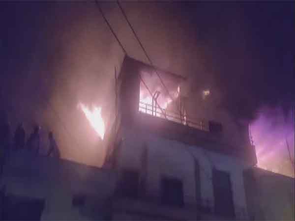 Fire breaks out at Bangles warehouse in Jodhpur (Photo/ANI)