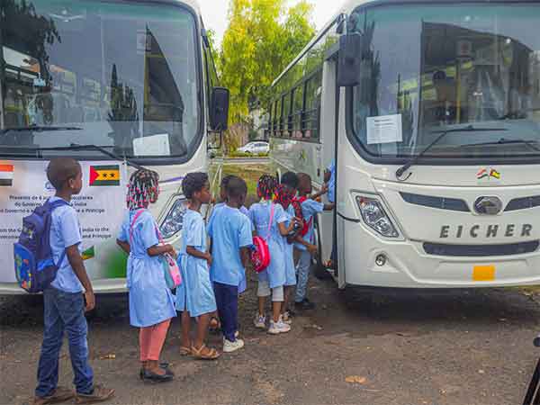 Children board buses gifted by India (Image: X@MEAIndia)