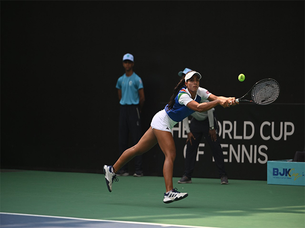 Vaidehi Chaudhary in action at Billie Jean King Cup (Photo: BJKC)