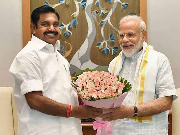 AIADMK leader Edappadi K Palaniswami and Prime Minister Narendra Modi (Photo/@EPSTamilNadu)