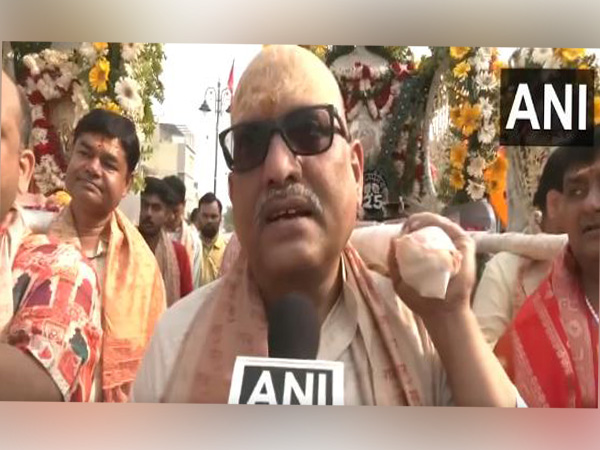 Uttar Pradesh Congress President Ajay Rai on Saturday took part in a shobha yatra (Photo/ANI)