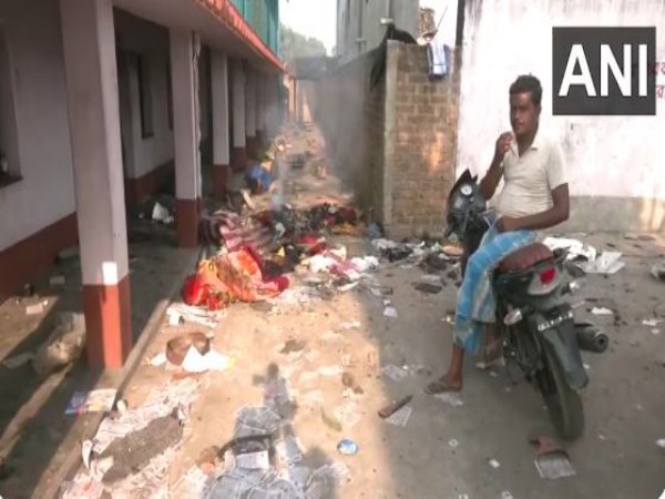 Visuals from Dhuliyan where three people were killed after mob violence. (Photo/ANI)