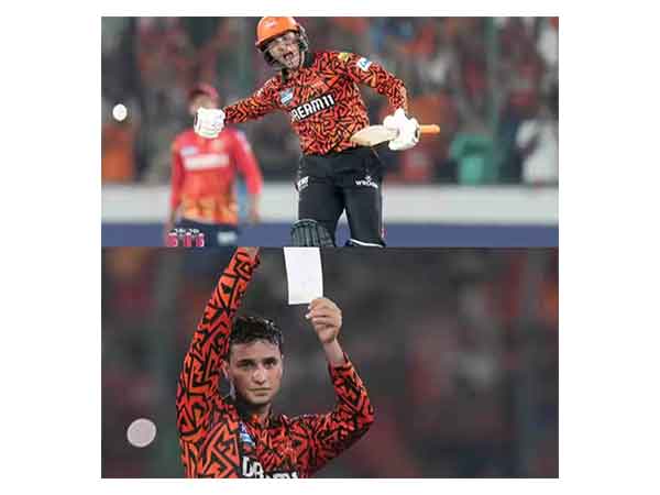 Abhishek Sharma celebrating his century. (Photo- IPL)