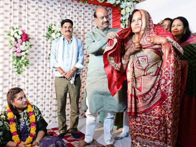 Lok Sabha Speaker, Om Birla attends marriage of daughter of CRPF jawan killed during Pulwama terror attack (Photo/X:@ombirlakota)