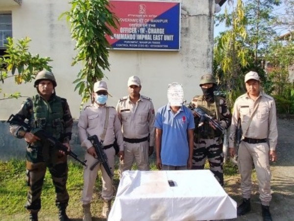 Manipur police arrests accused with mobile phone (Photo/ANI)