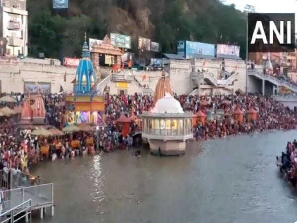 Visuals from Har ki Pauri in Haridwar (Photo/ANI) 