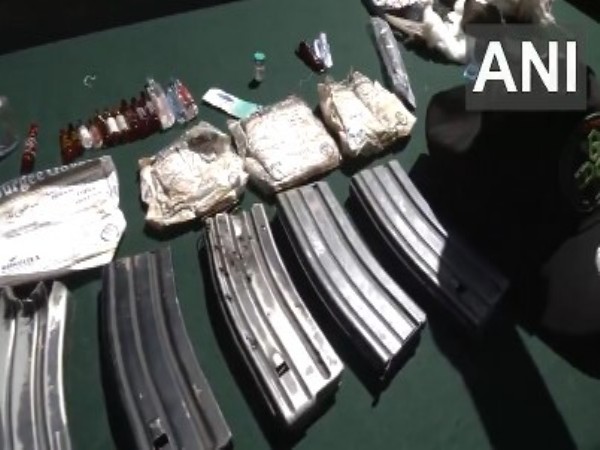 Visuals of the recovered cache of arms, ammunition from Kishtwar encounter (Photo/ANI)