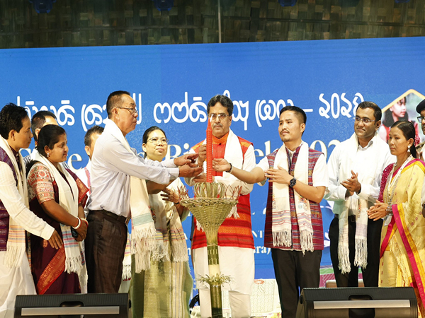Tripura Chief Minister Manik Saha inaugurates 51st State Level Bizu Mela.  (Photo/ANI)
