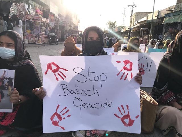 Protest rally in Balochistan (Photo/ X@BalochYakjehtiC)