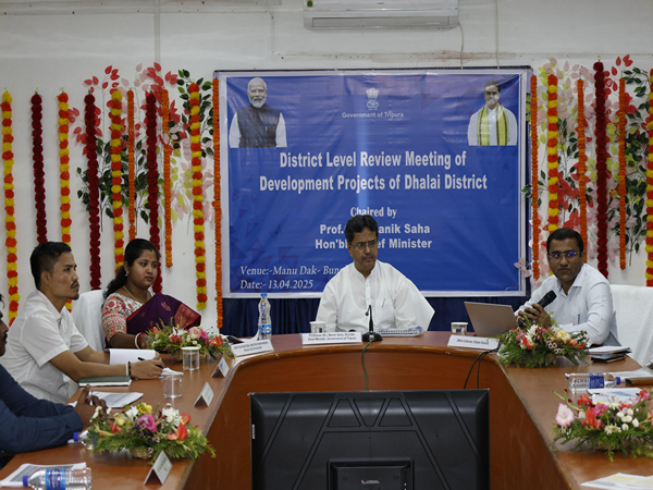 Chief Minister Manik Saha at the review meeting (Photo/CMO)