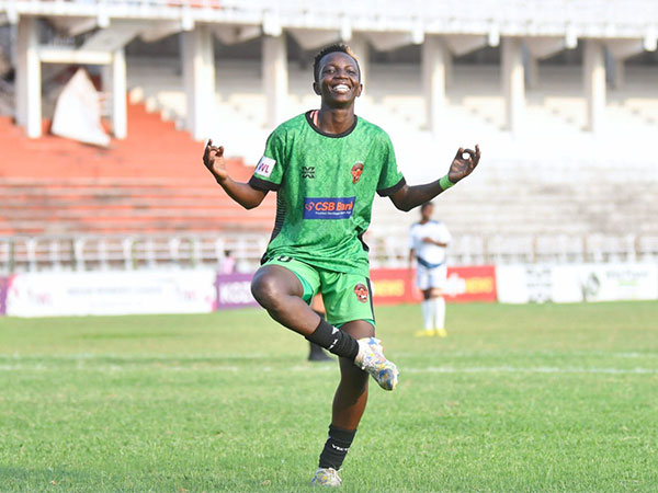 Fazila Ikwaput celebrates after scoring a goal in Indian Women’s League 2024-25 (Image: AIFF media)
