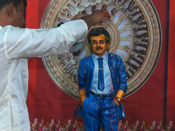 Rajinikanth fan celebrates Tamil New Year (Image source/ANI) 