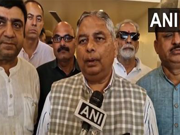 J-K BJP President Sat Sharma along with other party workers (Photo/ANI)  