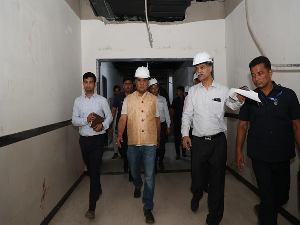 Assam CM Himanta Biswa Sarma during the inspection (Photo/ ANI)