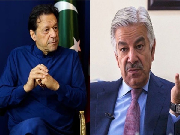 Pakistan's former PM Imran Khan (left), Pakistan Defence Minister Khawaja Asif (File Photos)