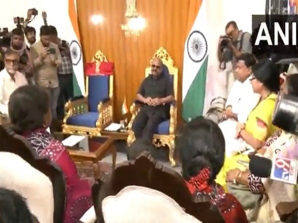 Union Minister Sukanta Majumdar speaks to West Bengal Governor CV Ananda Bose on Thursday. (Photo/ANI)