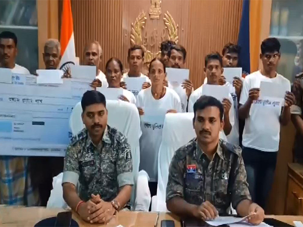 Naxals surrender in Sukma. (Photo/ANI)