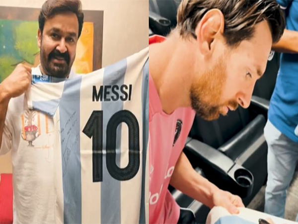 Mohanlal receives signed jersey from  Lionel Messi (Photo/X/@Mohanlal)