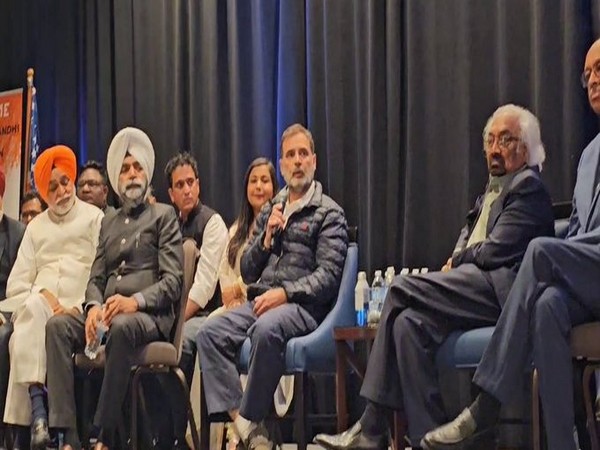 Rahul Gandhi at diaspora meet in Boston (Photo: ANI)