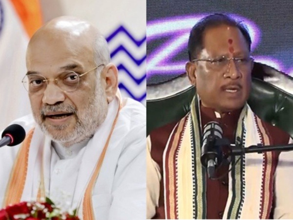 Union Home Minister Amit Shah (left) and Chhattisgarh Chief Minister Vishnu Deo Sai (right) (Photo/ANI)