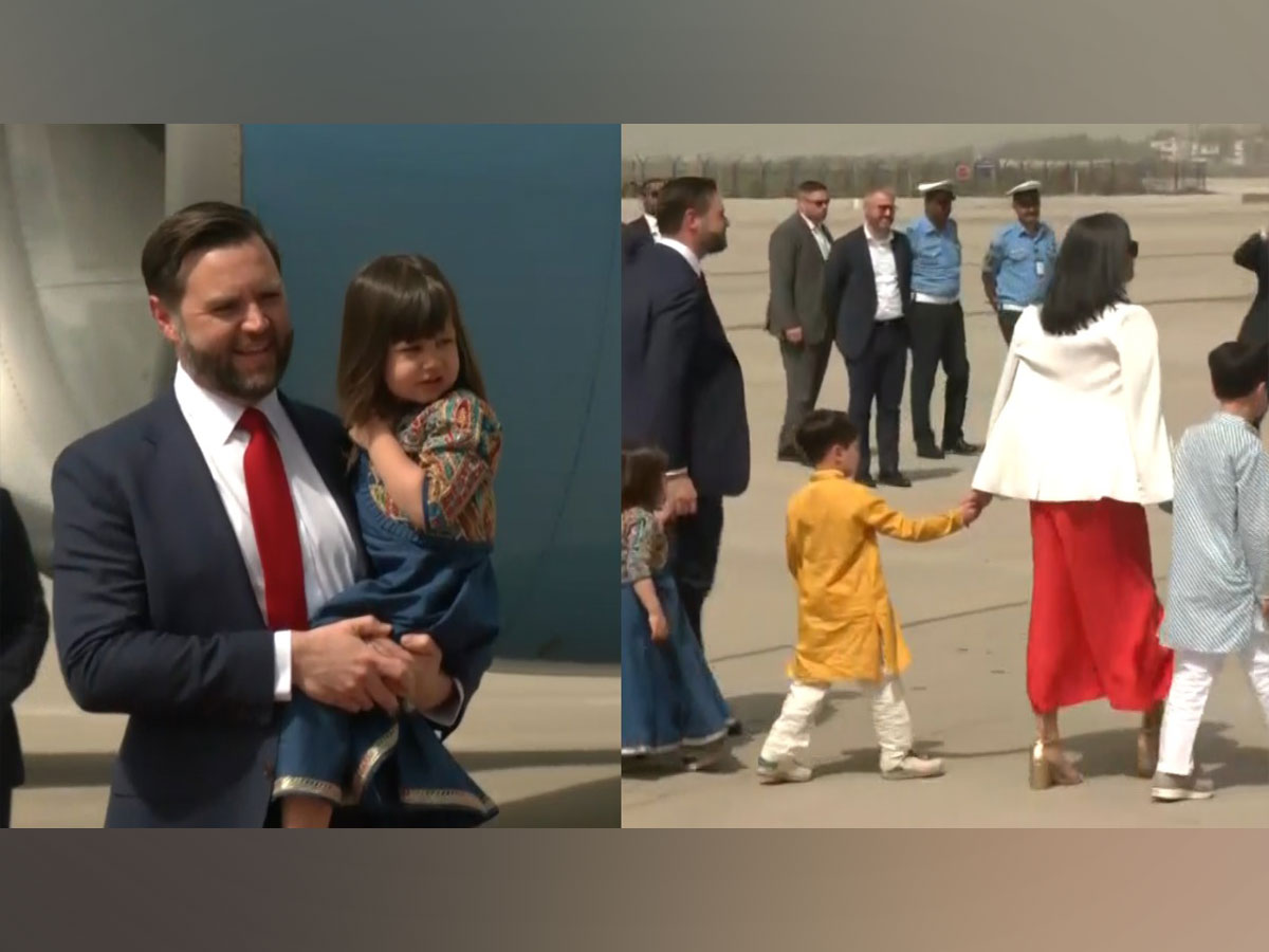 JD Vance, Usha Vance with children Ewan, Vivek, Mirabel (Photo/ANI)