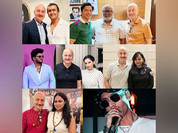Anupam Kher and musicians (Image Source: Instagram/@anupampkher)