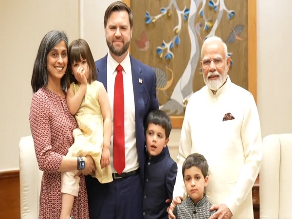 PM Modi with US Vice President JD Vance, Second Lady Usha Vance and their children